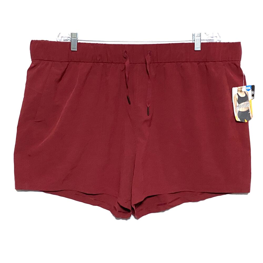 Avia Commuter Red Shorts Womens XXXL 22 Athleisure Running Activewear Gym NWT